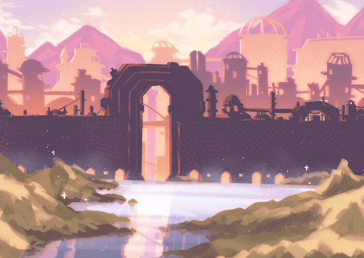 Ilustración conceptual de una de las ciudades.